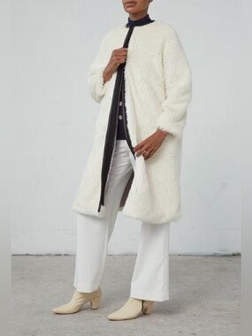Rachel Comey Consensus Coat - Faux White Fur - Sz 10